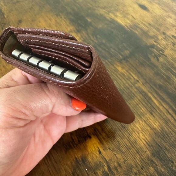 Burberry Brown Leather 5 Hooks Key Holder‎ Coin Wallet Case Authenticated W/ COA - Picture 7 of 13